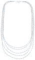 Genuine Liquid Sterling Silver 5 Strands 16-1/4" Necklace Jewelry BX120697